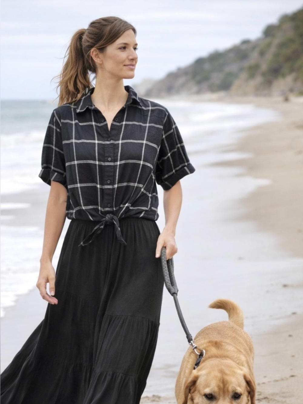 M 100% cotton front tie crop blouse